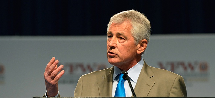 Defense Secretary Chuck Hagel speaking on Monday Defense Secretary Chuck Hagel speaking on Monday