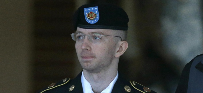 Army Pfc. Bradley Manning being escorted outside a courthouse at Fort Meade, Md. Army Pfc. Bradley Manning being escorted outside a courthouse at Fort Meade, Md.