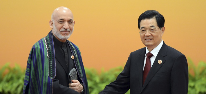 Afghan President Hamid Karzai meeting Chinese President Hu Jintao Afghan President Hamid Karzai meeting Chinese President Hu Jintao