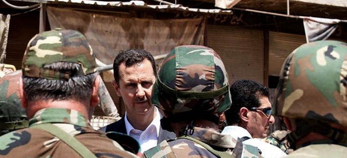Syria's President Bashar Assad speaks to his troops in Darya, Syria. Syria's President Bashar Assad speaks to his troops in Darya, Syria.