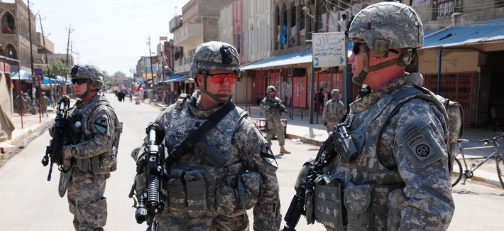 Soldiers patrolling in Baghdad Soldiers patrolling in Baghdad