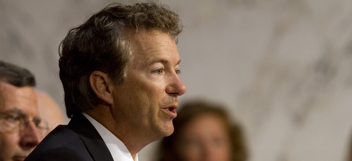 Sen. Rand Paul, R-Kentucky, speaking during a Senate Foreign Relations Committee hearing on Syria Sen. Rand Paul, R-Kentucky, speaking during a Senate Foreign Relations Committee hearing on Syria
