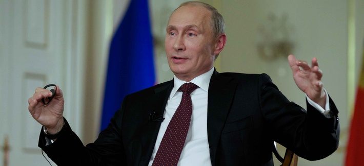 Russian President Vladimir Putin speaking to a reporter during an interview in Moscow Russian President Vladimir Putin speaking to a reporter during an interview in Moscow