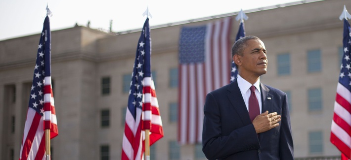 President Obama during the 9/11 memorial ceremony at the Pentagon President Obama during the 9/11 memorial ceremony at the Pentagon