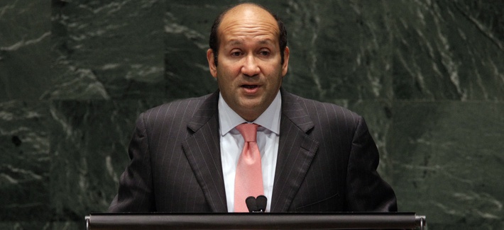 Hisham Badr speaking to the U.N. General Assembly Hisham Badr speaking to the U.N. General Assembly