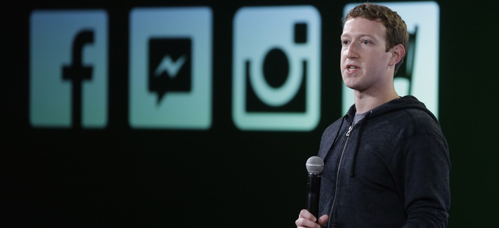 Mark Zuckerberg speaking at a Facebook event Mark Zuckerberg speaking at a Facebook event