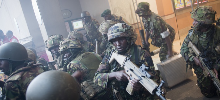 Armed police respond to the attack on the Westgate Mall in Nairobi, Kenya on Saturday. Armed police respond to the attack on the Westgate Mall in Nairobi, Kenya on Saturday.