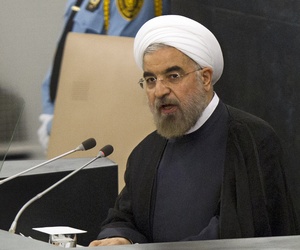 Iran's President Hasan Rouhani speaking during the U.N General Assembly Iran's President Hasan Rouhani speaking during the U.N General Assembly