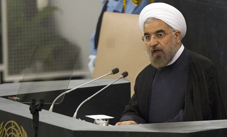 Iran's President Hasan Rouhani speaking during the U.N General Assembly Iran's President Hasan Rouhani speaking during the U.N General Assembly