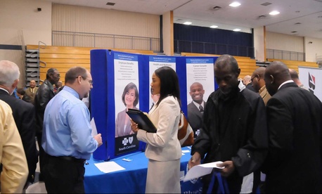 Veterans and soldiers at a job fair at Fort Jackson Veterans and soldiers at a job fair at Fort Jackson
