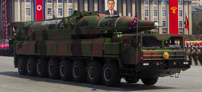 North Korea claims it already has developed ICBMs like this missile paraded in Pyongyang. North Korea claims it already has developed ICBMs like this missile paraded in Pyongyang.