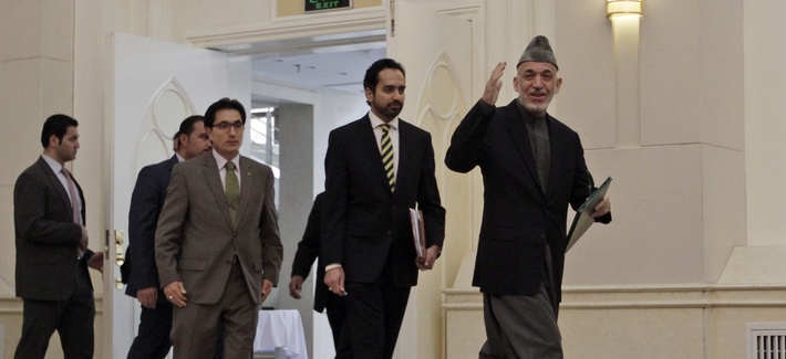Afghan President Hamid Karzai heads to a press conference on Nov. 16 Afghan President Hamid Karzai heads to a press conference on Nov. 16