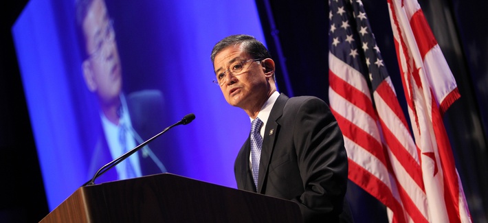 Veterans Affairs Secretary Eric Shinseki speaking at the Justice For Vets Veterans Treatment Court conference Veterans Affairs Secretary Eric Shinseki speaking at the Justice For Vets Veterans Treatment Court conference