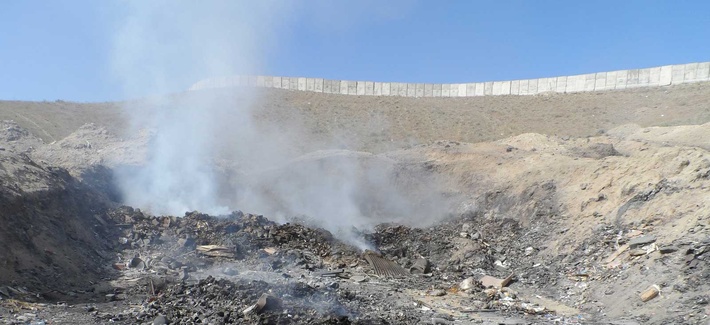 One of the open-air burn pits used by troops at FOB Sharana One of the open-air burn pits used by troops at FOB Sharana