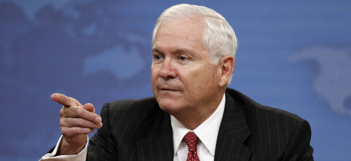 Former Defense Secretary Bob Gates during a press briefing at the Pentagon. A 2010 directive from Gates ordered the services to find ways to increase efficiency and save money Former Defense Secretary Bob Gates during a press briefing at the Pentagon. A 2010 directive from Gates ordered the services to find ways to increase efficiency and save money
