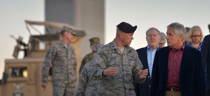 Defense Secretary Chuck Hagel during a recent visit to the Pentagon's nuclear facilities Defense Secretary Chuck Hagel during a recent visit to the Pentagon's nuclear facilities