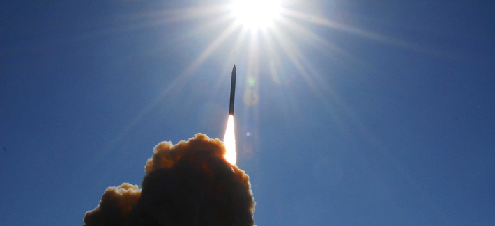 A ground base missile inceptor lifting off from Vandenberg Air Force Base during a 2008 system test A ground base missile inceptor lifting off from Vandenberg Air Force Base during a 2008 system test