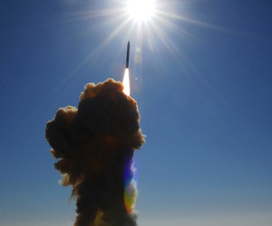 A ground base missile inceptor lifting off from Vandenberg Air Force Base during a 2008 system test A ground base missile inceptor lifting off from Vandenberg Air Force Base during a 2008 system test