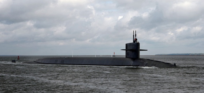 The USS Wyoming, an Ohio-class submarine, departing Naval Submarine Base Kings Bay, Ga. The USS Wyoming, an Ohio-class submarine, departing Naval Submarine Base Kings Bay, Ga.