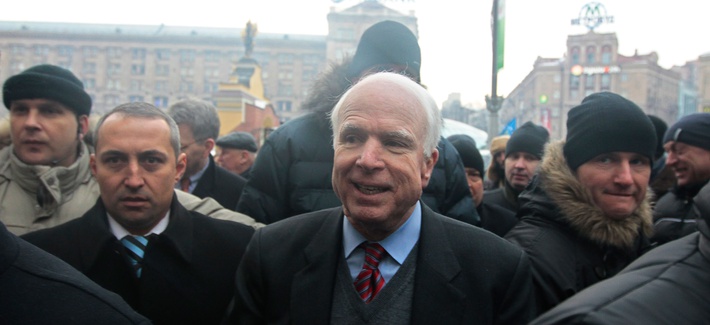 Sen. John McCain, R-Ariz., during his December 2013 trip to Ukraine Sen. John McCain, R-Ariz., during his December 2013 trip to Ukraine