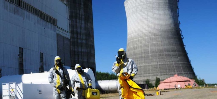 A team of CBRN specialists train at the Satsop nuclear power plant in Elma, Wash. A team of CBRN specialists train at the Satsop nuclear power plant in Elma, Wash.