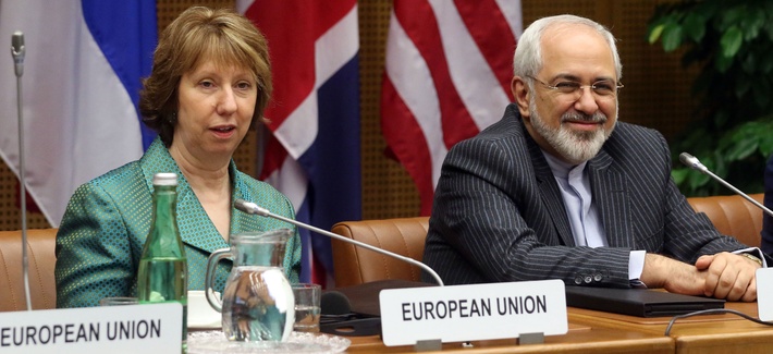 EU foreign policy chief Catherine Ashton and Iranian foreign minister Javad Zarif during a set of meetings in Austria EU foreign policy chief Catherine Ashton and Iranian foreign minister Javad Zarif during a set of meetings in Austria