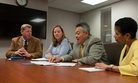 Civilian employees at Robins Air Force Base discussing manning and labor issues at a meeting
