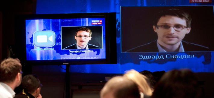 Edward Snowden during a question and answer session with Russian president Vladimir Putin Edward Snowden during a question and answer session with Russian president Vladimir Putin