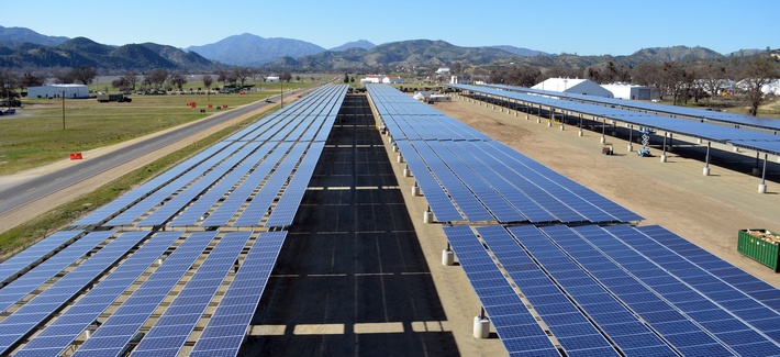 Solar panel arrays at a construction site generate power for Fort Hunter in Liggett, Calif., March 12, 2013. A 155-acre site near the Army base at Fort Huachuca, Ariz., is expected to provide enough for 25 percent of the base’s needs as soon as this fall. Solar panel arrays at a construction site generate power for Fort Hunter in Liggett, Calif., March 12, 2013. A 155-acre site near the Army base at Fort Huachuca, Ariz., is expected to provide enough for 25 percent of the base’s needs as soon as this fall.