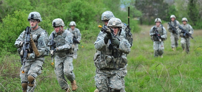 Soldiers with the 173rd Airborne train near Osoppo, Italy, before a planned exercise in Slovenia Soldiers with the 173rd Airborne train near Osoppo, Italy, before a planned exercise in Slovenia
