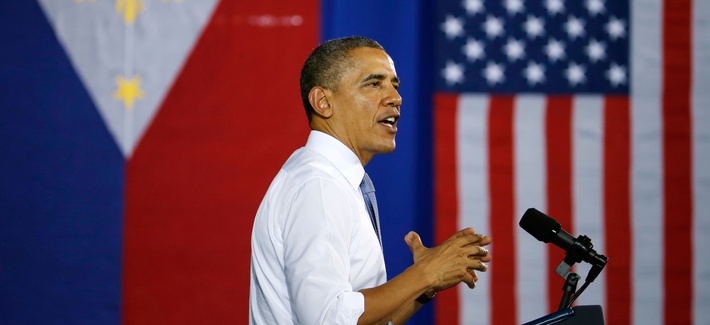 President Obama speaks to troops from the U.S. and the Philippines at Fort Bonifacio in Manila, the Philippines on Tuesday April 29, 2014. President Obama speaks to troops from the U.S. and the Philippines at Fort Bonifacio in Manila, the Philippines on Tuesday April 29, 2014.