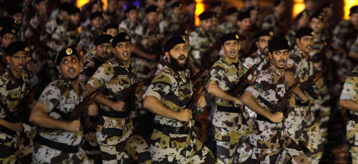 Saudi military soldiers march during a military parade marking the Hajj in October 2013 Saudi military soldiers march during a military parade marking the Hajj in October 2013