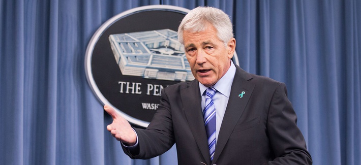 Defense Secretary Chuck Hagel at a press conference on the latest report from the DOD's Sexual Assault Prevention and Response Office on May 1, 2014. Defense Secretary Chuck Hagel at a press conference on the latest report from the DOD's Sexual Assault Prevention and Response Office on May 1, 2014.