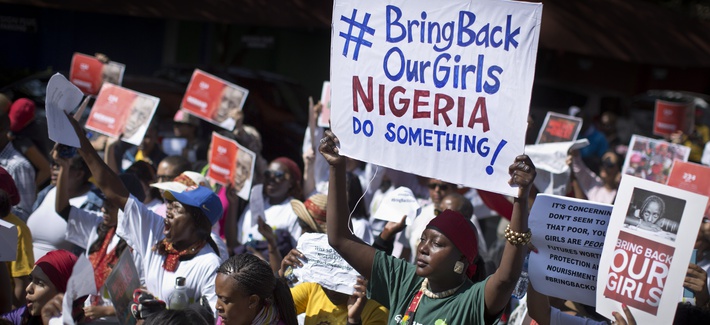 South Africans in Johannesburg protest against the abduction of 270 Nigerian girls by Boko Haram. South Africans in Johannesburg protest against the abduction of 270 Nigerian girls by Boko Haram.