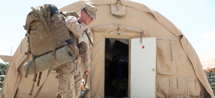 U.S. Marine Cpl. Jeffrey Mount, of Hendersonville, Tenn., prepares to leave Forward Operating Base Nolay in Helmand province on May 2. U.S. Marine Cpl. Jeffrey Mount, of Hendersonville, Tenn., prepares to leave Forward Operating Base Nolay in Helmand province on May 2.