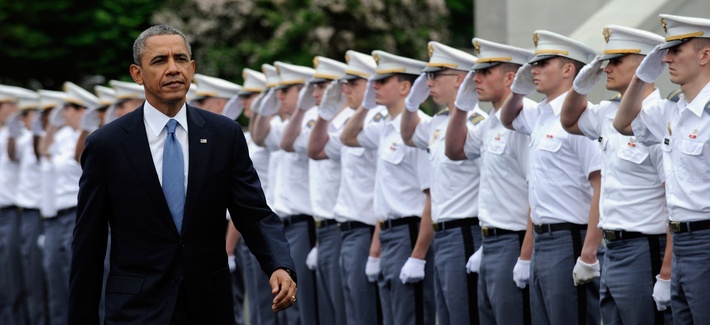 President Barack Obama arrives to deliver the commencement address to the U.S. Military Academy at West Point's Class of 2014, Wednesday, May 28, 2014, in West Point, N.Y. President Barack Obama arrives to deliver the commencement address to the U.S. Military Academy at West Point's Class of 2014, Wednesday, May 28, 2014, in West Point, N.Y.