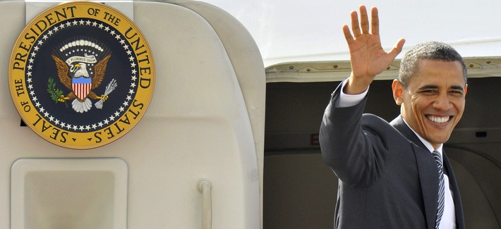 President Obama returns home after a trip to Normandy in June 2009. President Obama returns home after a trip to Normandy in June 2009.