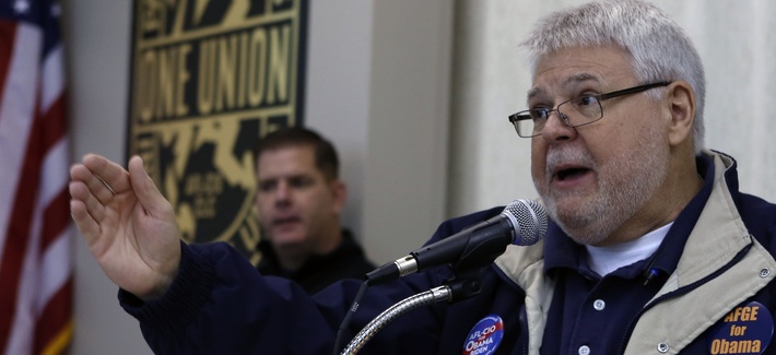 Jeffrey David Cox, Sr., the president of the American Federation of Government Employees, speaks to union members at an event in 2012. Jeffrey David Cox, Sr., the president of the American Federation of Government Employees, speaks to union members at an event in 2012.