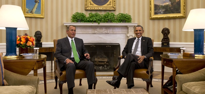 President Obama meets with House Speaker John Boehner in the Oval Office on February 25, 2014. President Obama meets with House Speaker John Boehner in the Oval Office on February 25, 2014.