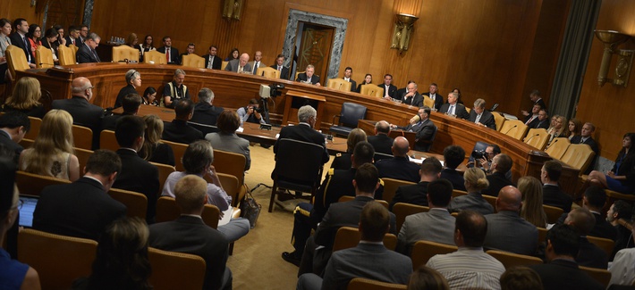Defense Secretary Chuck Hagel and Joint Chiefs Chairman Gen. Martin Dempsey cautioned against speedy Iraq intervention before the Senate Appropriations Defense Subcommittee on June 18, 2014. Defense Secretary Chuck Hagel and Joint Chiefs Chairman Gen. Martin Dempsey cautioned against speedy Iraq intervention before the Senate Appropriations Defense Subcommittee on June 18, 2014.