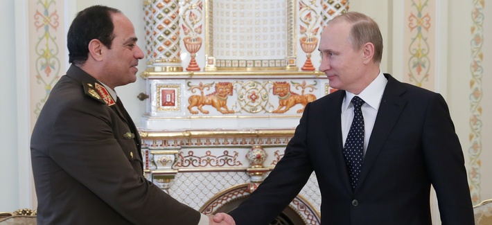 Russian President Vladimir Putin meets with Egyptian President Abdel Fattah al-Sissi in Moscow, on February 13, 2014. Russian President Vladimir Putin meets with Egyptian President Abdel Fattah al-Sissi in Moscow, on February 13, 2014.