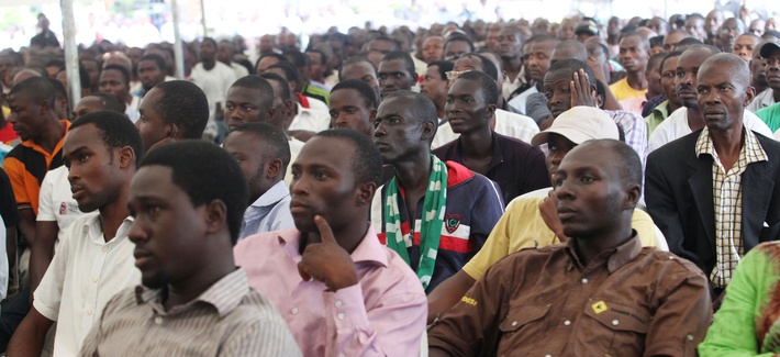 Nigerian soccer fans watch their country play Greece on a screen in a park in Lagos during the 2010 World Cup, on June 17, 2010. Nigerian soccer fans watch their country play Greece on a screen in a park in Lagos during the 2010 World Cup, on June 17, 2010.