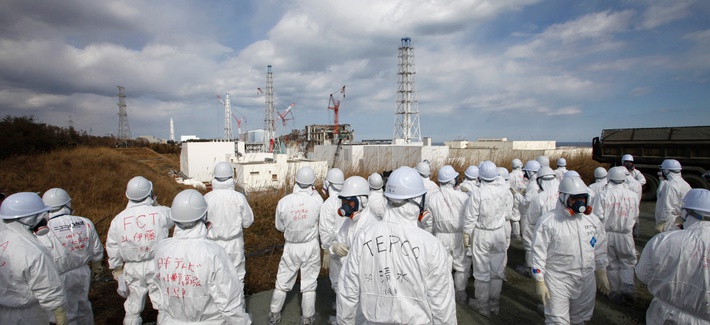 Members of the media wearing protective suits and masks visit Tokyo Electric Power Co.'s tsunami-crippled Fukushima Dai-ichi nuclear power plant during a press tour in Fukushima prefecture, northeastern Japan, Feb. 20, 2012. Members of the media wearing protective suits and masks visit Tokyo Electric Power Co.'s tsunami-crippled Fukushima Dai-ichi nuclear power plant during a press tour in Fukushima prefecture, northeastern Japan, Feb. 20, 2012.