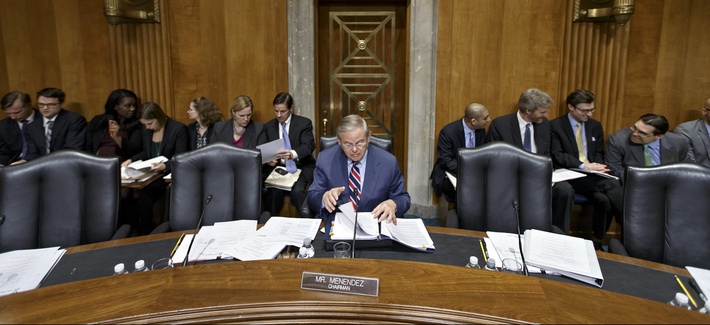 Sen. Bob Menendez, D-N.J., leads lawmakers in drafting legislation to address the situation in Ukraine, on March 12, 2014. Sen. Bob Menendez, D-N.J., leads lawmakers in drafting legislation to address the situation in Ukraine, on March 12, 2014.