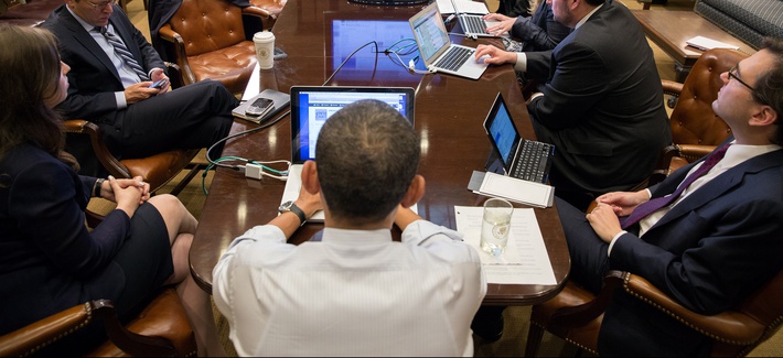 President Obama participates in a live Twitter Q&A in the Roosevelt Room of the White House, on December 3, 2012. President Obama participates in a live Twitter Q&A in the Roosevelt Room of the White House, on December 3, 2012.