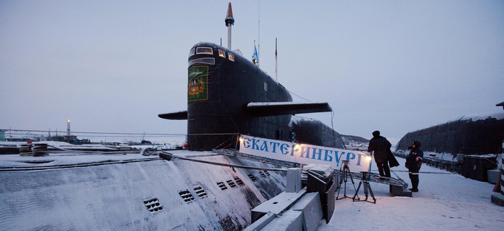 A Yekaterinburg nuclear submarine is pictured after a massive fire engulfed a Russian nuclear submarine at an Arctic shipyard in Gadzhiyevo in the Murmansk region of northwest Russia Dec. 9, 2010. A Yekaterinburg nuclear submarine is pictured after a massive fire engulfed a Russian nuclear submarine at an Arctic shipyard in Gadzhiyevo in the Murmansk region of northwest Russia Dec. 9, 2010.