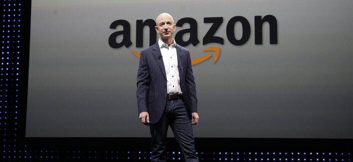 Jeff Bezos, the CEO and founder of Amazon, introduces the new Amazon Kindle Fire HD and Kindle Paperwhite devices during an event in Santa Monica, Calif, on Sept. 6, 2012. Jeff Bezos, the CEO and founder of Amazon, introduces the new Amazon Kindle Fire HD and Kindle Paperwhite devices during an event in Santa Monica, Calif, on Sept. 6, 2012.