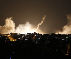 Smoke rises over Gaza City, in the northern Gaza Strip, where Israeli forces began a ground invasion following 10 days of rocket fire, on Thursday, July 17, 2014. Smoke rises over Gaza City, in the northern Gaza Strip, where Israeli forces began a ground invasion following 10 days of rocket fire, on Thursday, July 17, 2014.