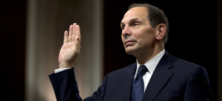 Robert McDonald, the Obama administration's nominee for Veterans Affairs Secretary, is sworn in prior to his nomination hearing on July 22, 2014. Robert McDonald, the Obama administration's nominee for Veterans Affairs Secretary, is sworn in prior to his nomination hearing on July 22, 2014.