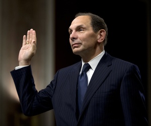 Robert McDonald, the Obama administration's nominee for Veterans Affairs Secretary, is sworn in prior to his nomination hearing on July 22, 2014. Robert McDonald, the Obama administration's nominee for Veterans Affairs Secretary, is sworn in prior to his nomination hearing on July 22, 2014.